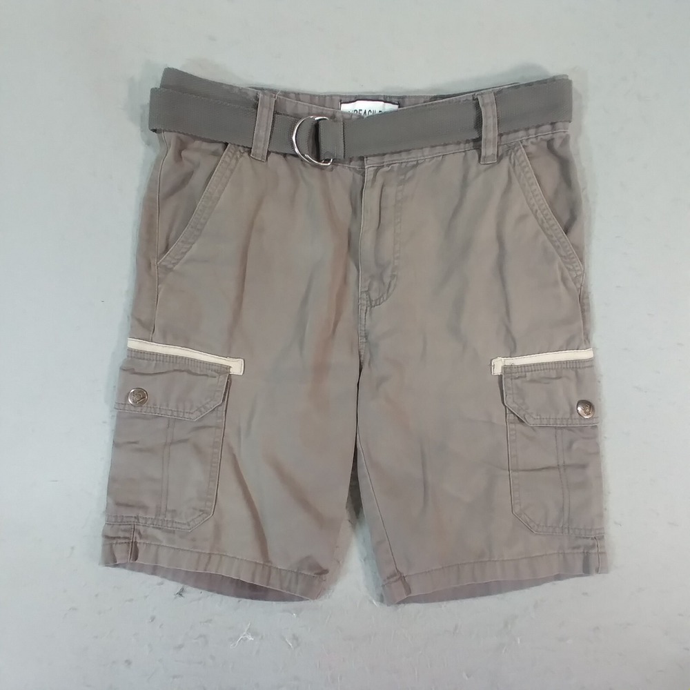 Beach bros cargo shorts men's 32 x 10  Gray cotton with belt